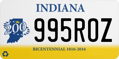 IN license plate 995ROZ