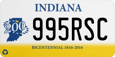 IN license plate 995RSC