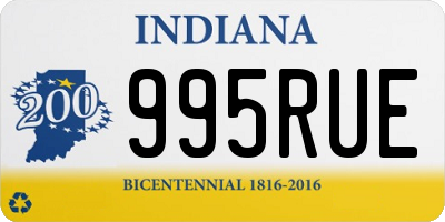 IN license plate 995RUE