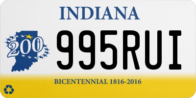 IN license plate 995RUI