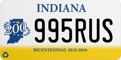 IN license plate 995RUS