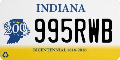 IN license plate 995RWB