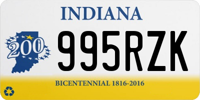 IN license plate 995RZK