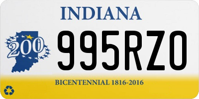 IN license plate 995RZO