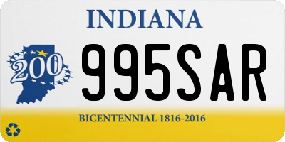 IN license plate 995SAR