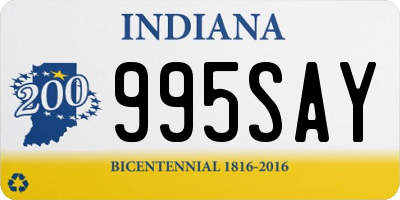 IN license plate 995SAY