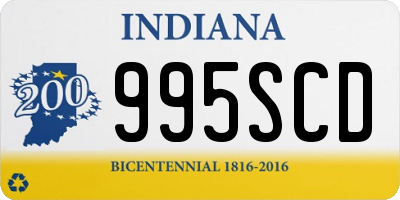 IN license plate 995SCD