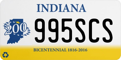 IN license plate 995SCS