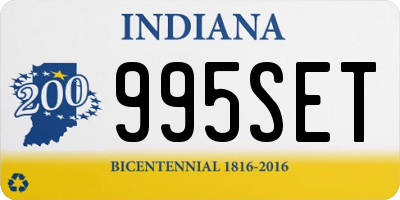 IN license plate 995SET