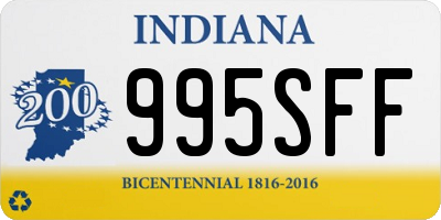 IN license plate 995SFF