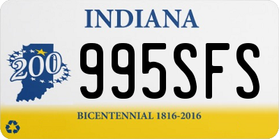 IN license plate 995SFS