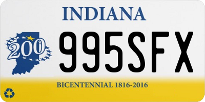 IN license plate 995SFX