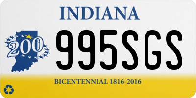 IN license plate 995SGS