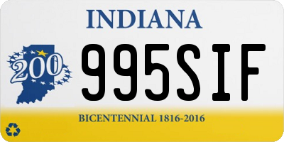 IN license plate 995SIF