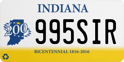 IN license plate 995SIR