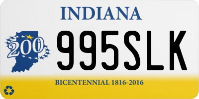 IN license plate 995SLK