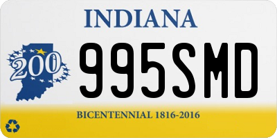 IN license plate 995SMD