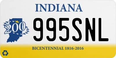 IN license plate 995SNL