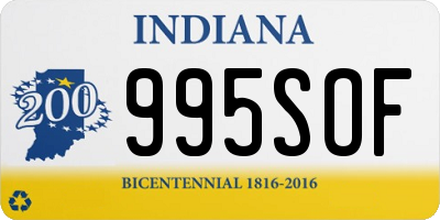 IN license plate 995SOF