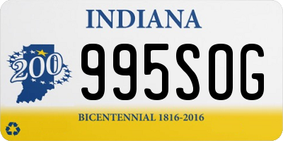 IN license plate 995SOG