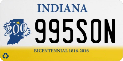 IN license plate 995SON