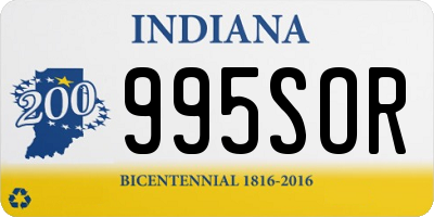 IN license plate 995SOR