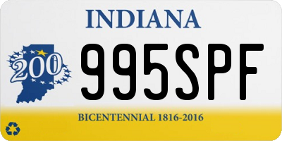 IN license plate 995SPF