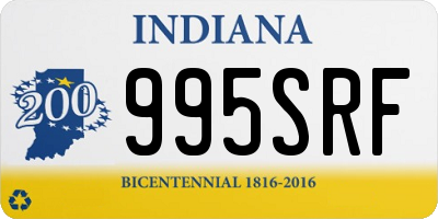 IN license plate 995SRF