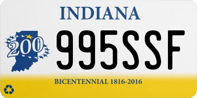 IN license plate 995SSF