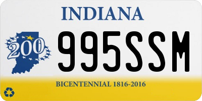 IN license plate 995SSM