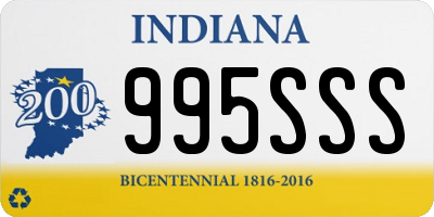 IN license plate 995SSS