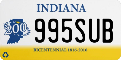 IN license plate 995SUB