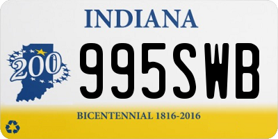 IN license plate 995SWB