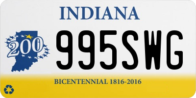 IN license plate 995SWG