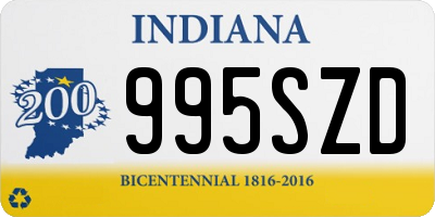 IN license plate 995SZD