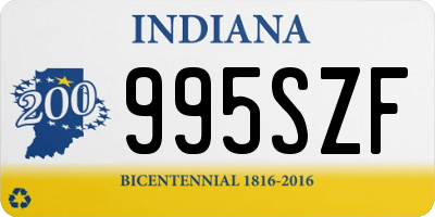 IN license plate 995SZF