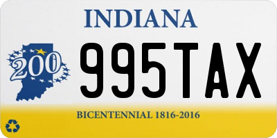 IN license plate 995TAX