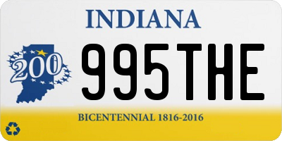 IN license plate 995THE