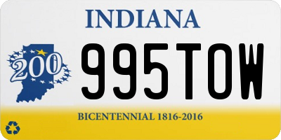 IN license plate 995TOW