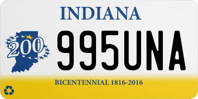 IN license plate 995UNA