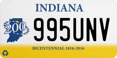 IN license plate 995UNV