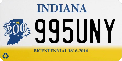 IN license plate 995UNY