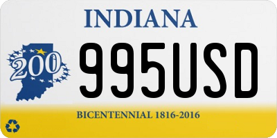 IN license plate 995USD