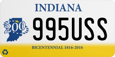 IN license plate 995USS