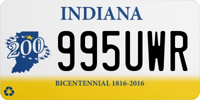 IN license plate 995UWR