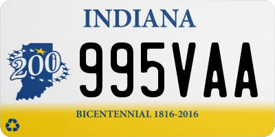 IN license plate 995VAA