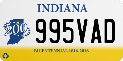 IN license plate 995VAD