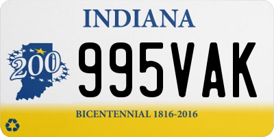 IN license plate 995VAK