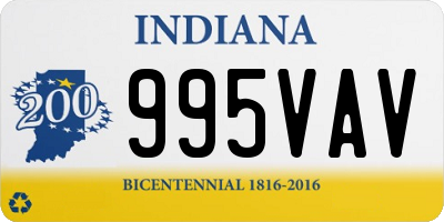 IN license plate 995VAV