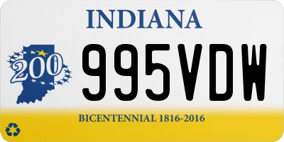 IN license plate 995VDW